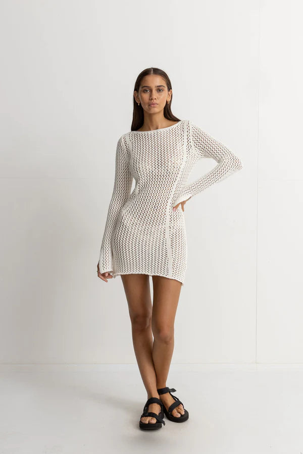 Rhythm Seashell Crotchet Dress Cream