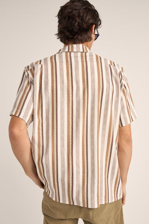 Rhythm Paisley Stripe Shirt Brown