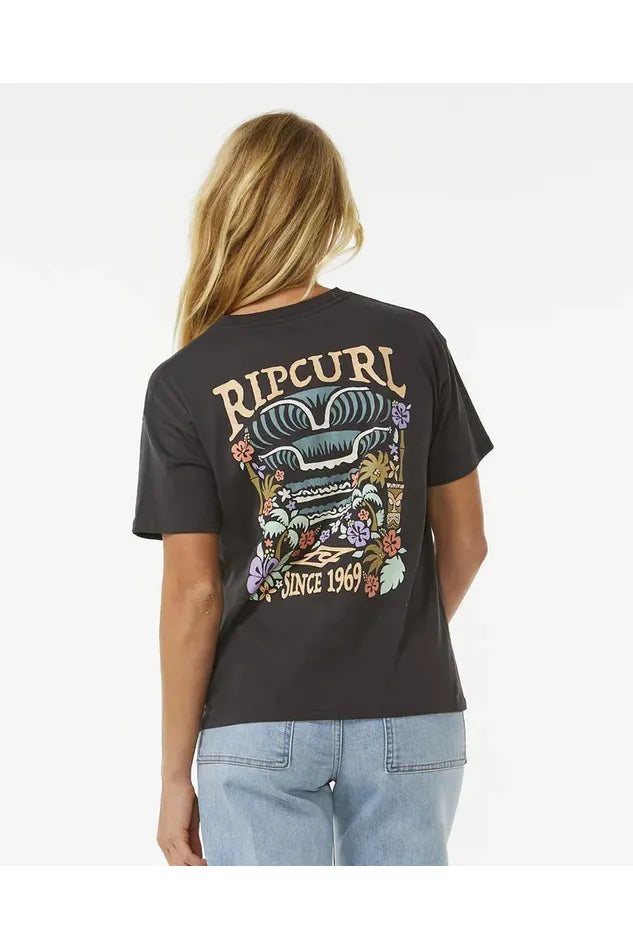 Rip Curl Tiki Tropics Relaxed Tee Washed Black