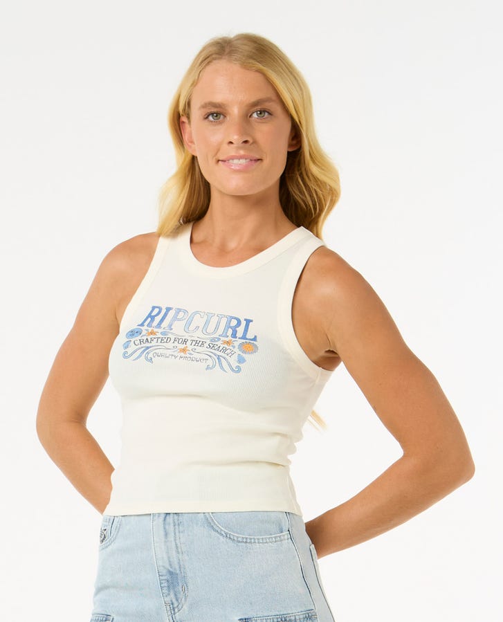 Rip Curl Luna Ribbed Tank Bone
