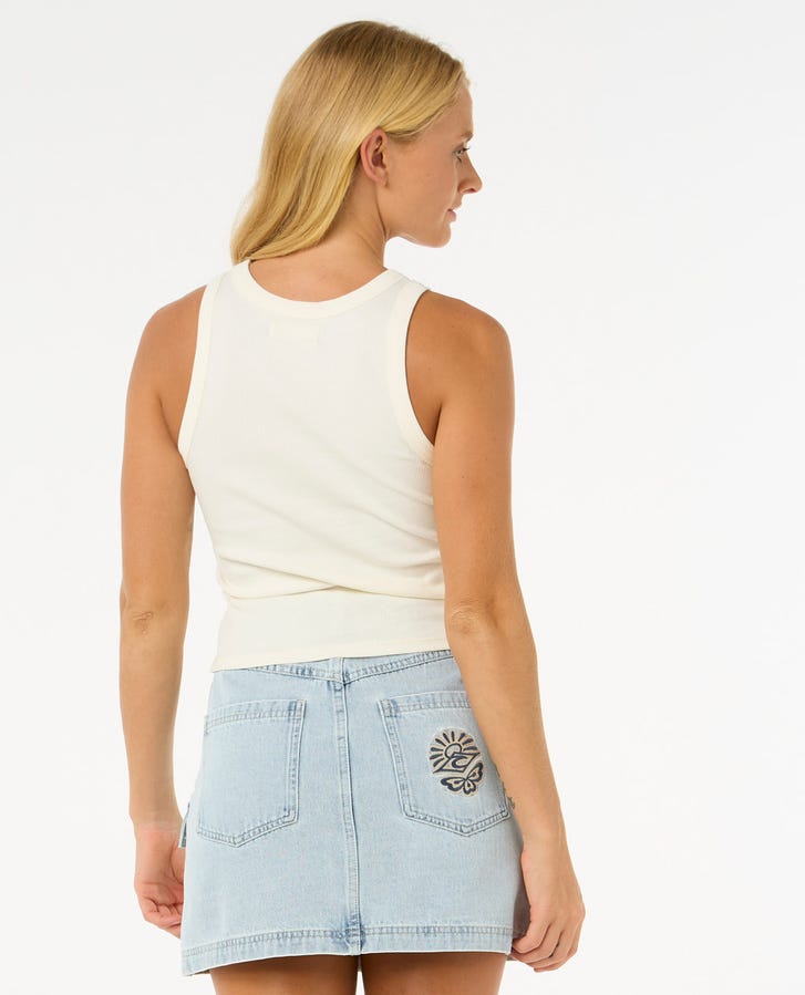 Rip Curl Luna Ribbed Tank Bone