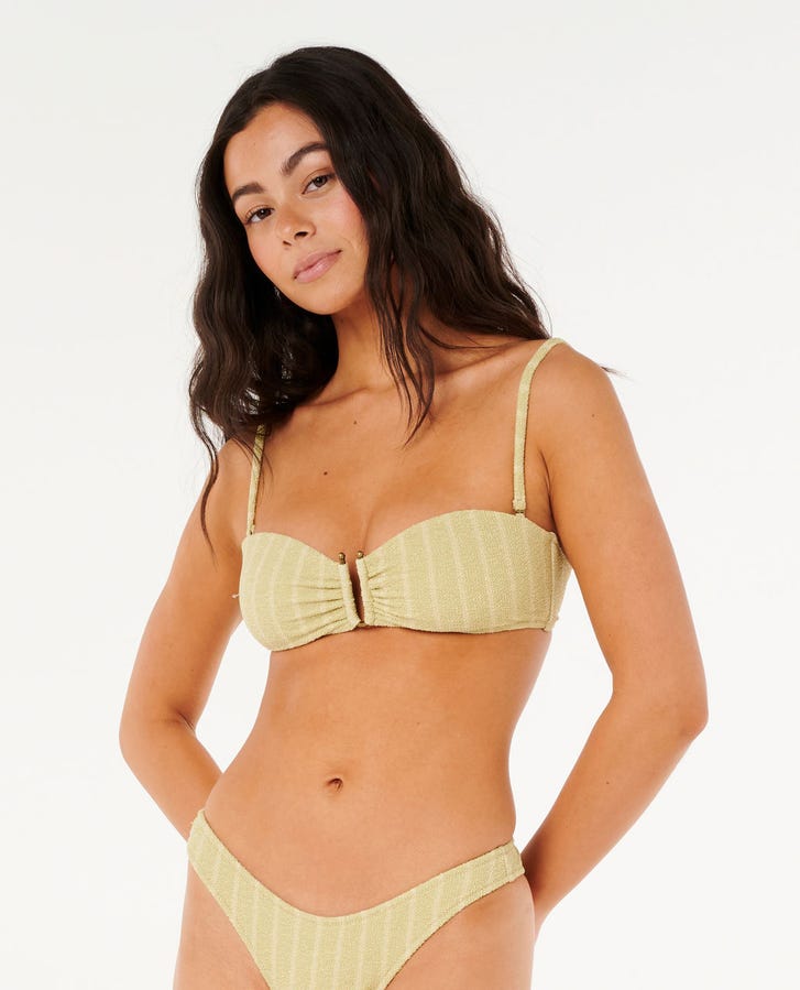 Rip Curl Cala Sparkle Bandeau Bikini Top Sage