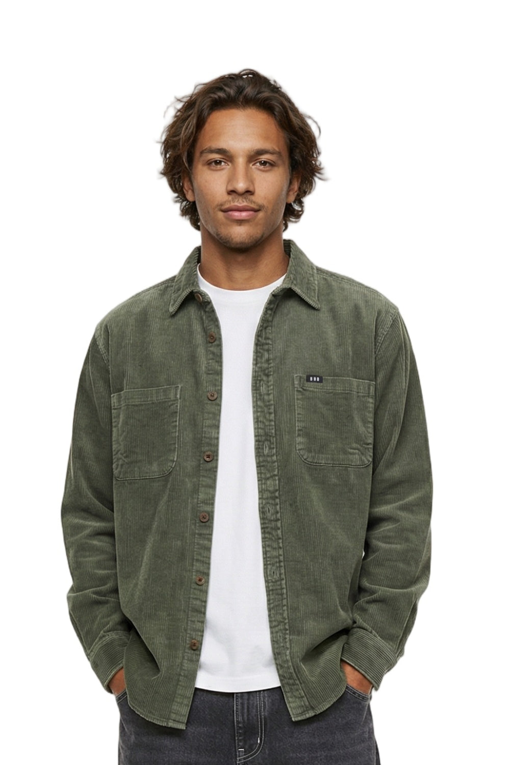 BamBooBay Chill Cord Long Sleeve Shirt Olive