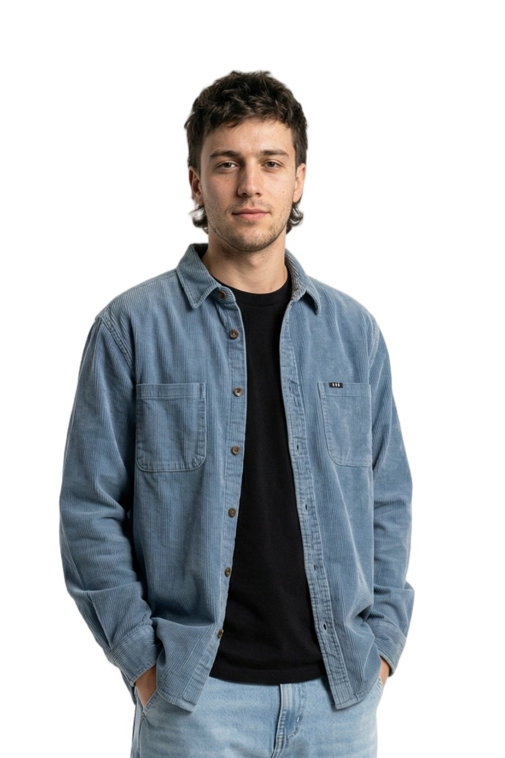 BamBooBay Chill Cord Long Sleeve Shirt Blue