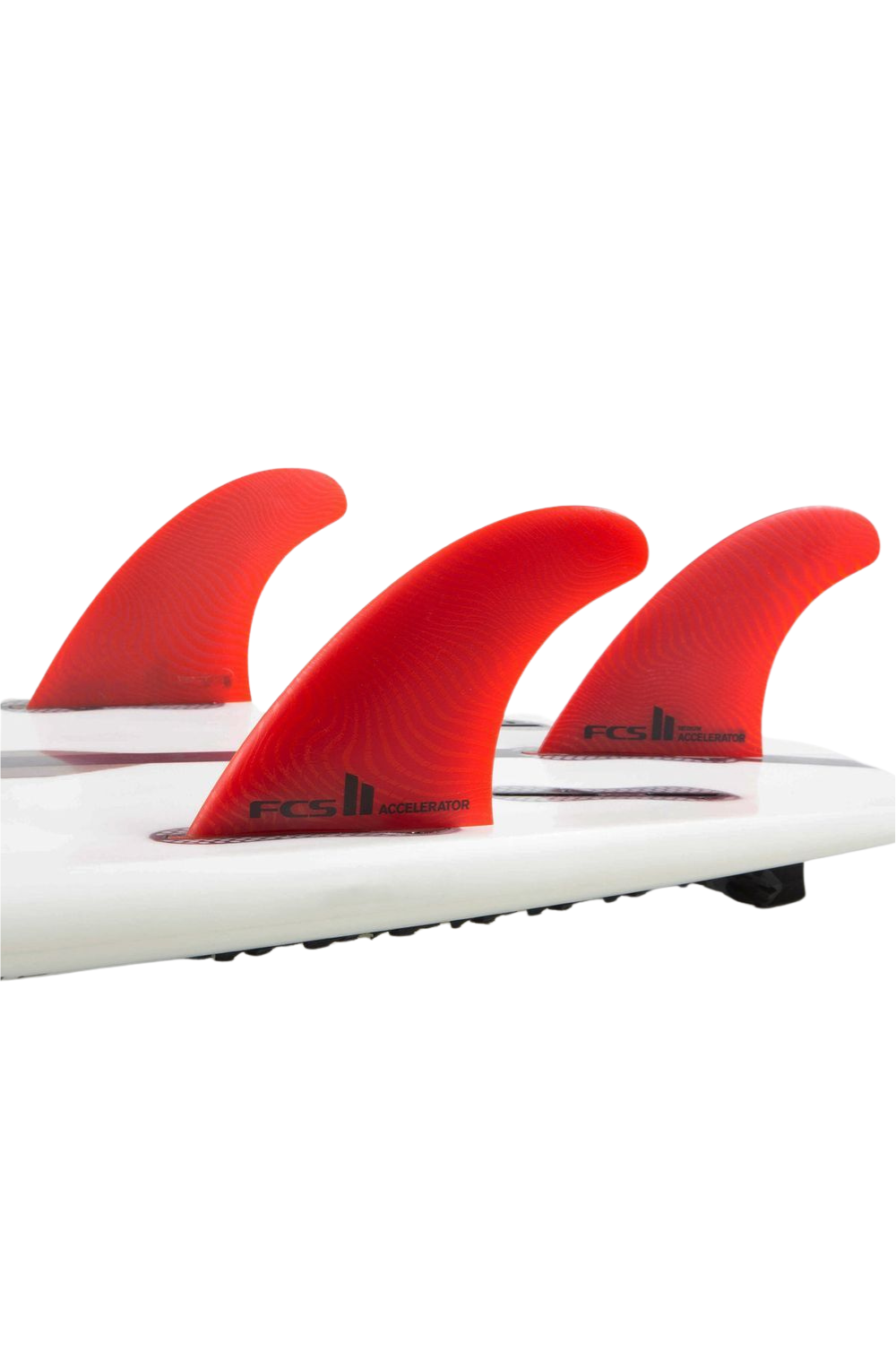 FCS II Accelerator Neo Glass Large Tri Surfboard Fins Red