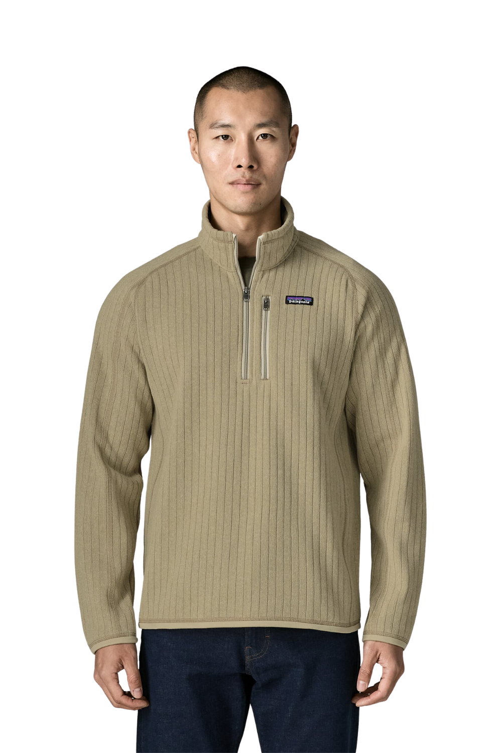 Patagonia Better Sweater Mens 1/4 Zip Fleece Weathered Stone Rib Knit
