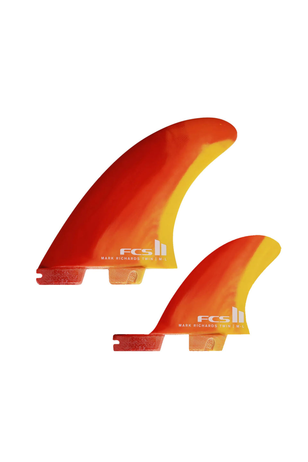 FCS II Mark Richards Twin + 1 Stabiliser PC Surfboard Fins Sunset Swirl