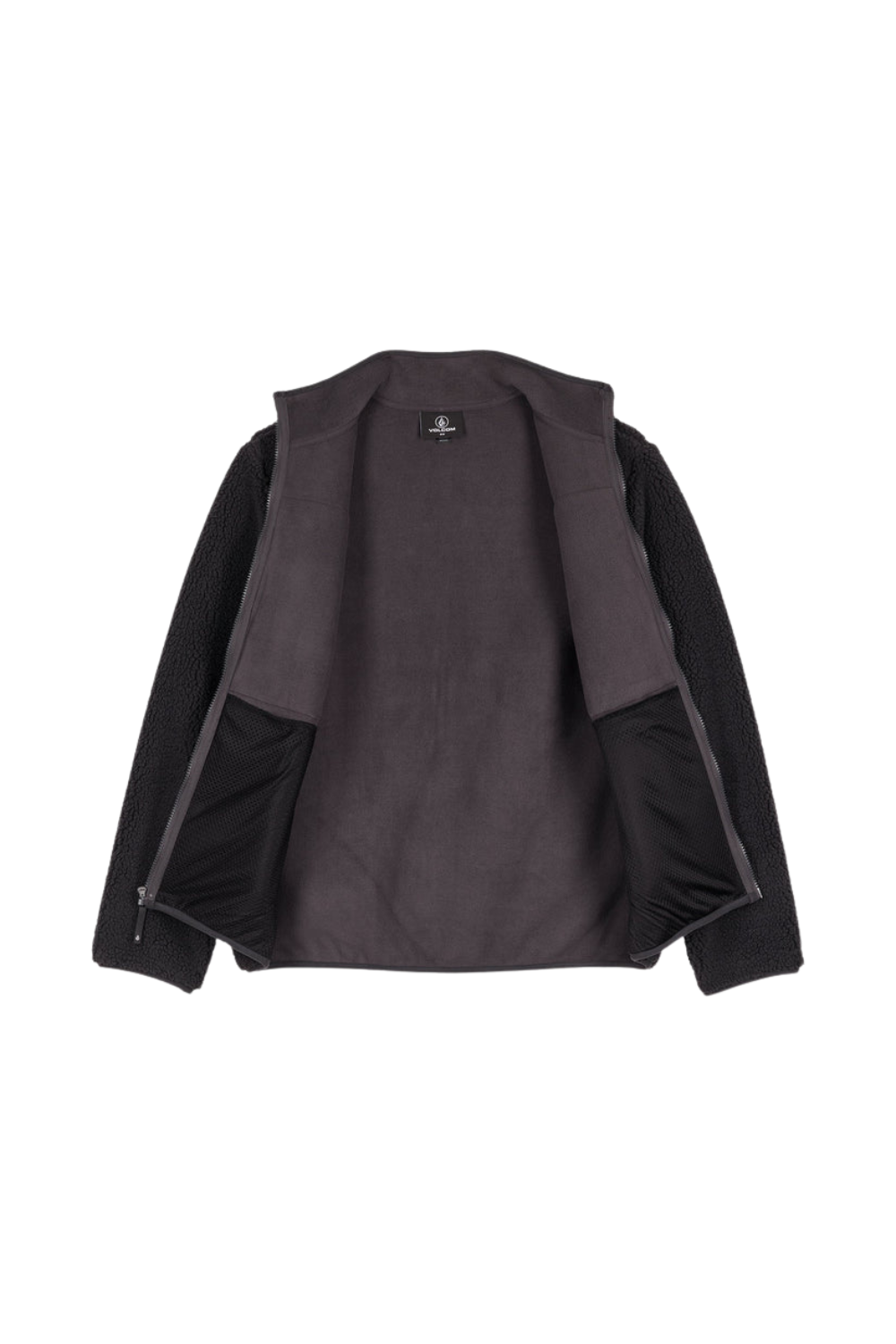 Volcom Mens Storm Stone Full Zip Fleece Jacket Asphalt Black