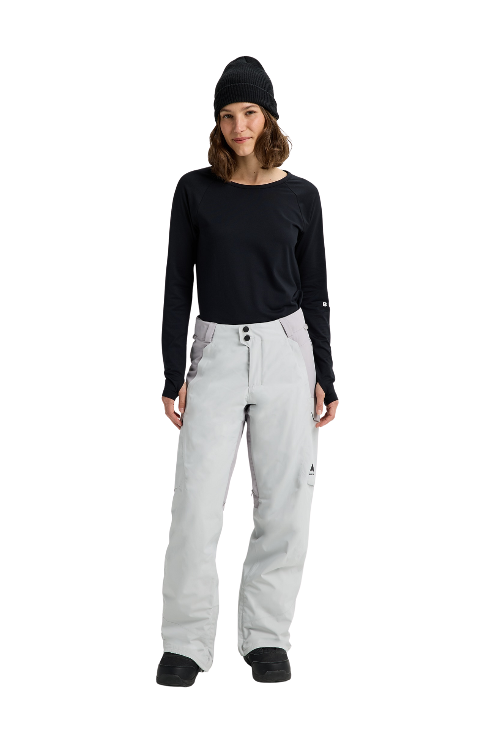 Burton Womens Reserve 2L Insulated Snow Pants Gray Cloud/Washed Lavender
