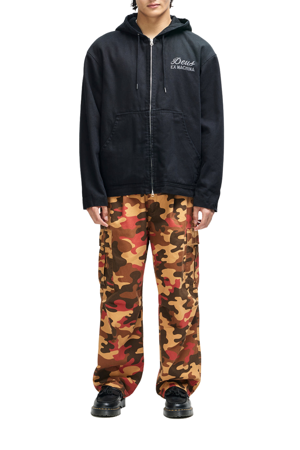 Deus Harajuku Mens Hooded Jacket Black