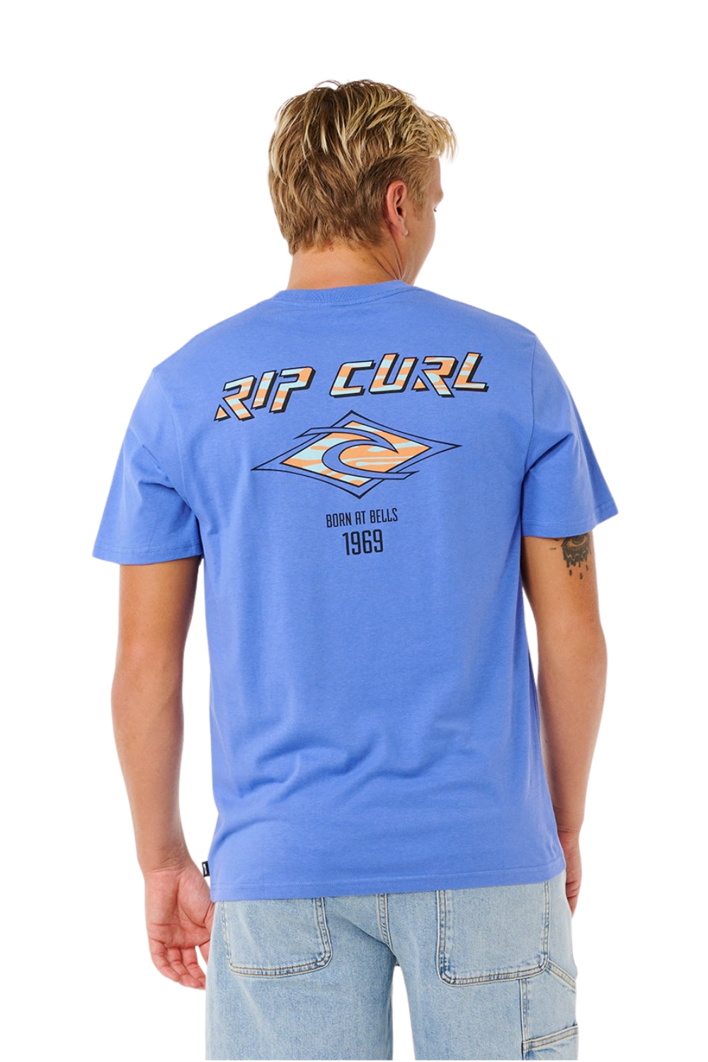 Rip Curl Fade Out Icon Mens T-Shirt Blue Haze
