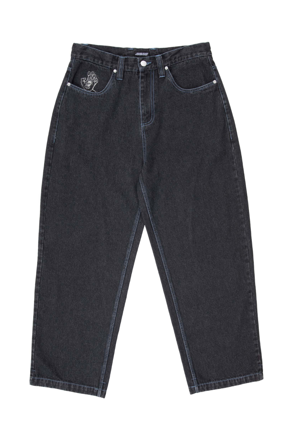 Santa Cruz Mens Big Straight Leg Pants Black Wash