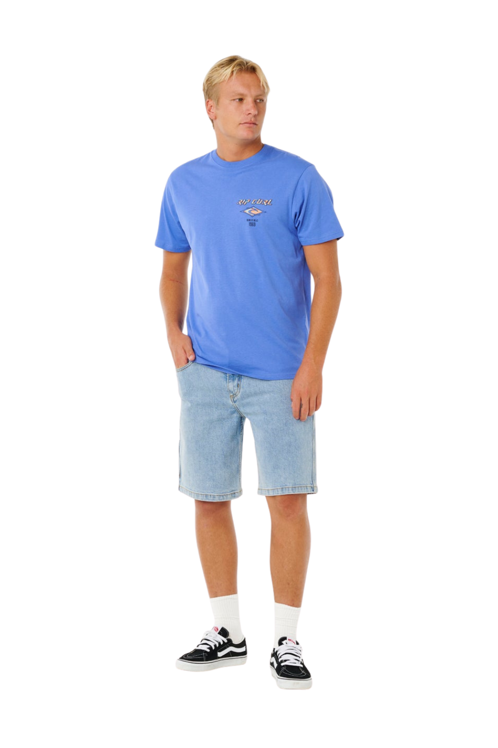 Rip Curl Fade Out Icon Mens T-Shirt Blue Haze