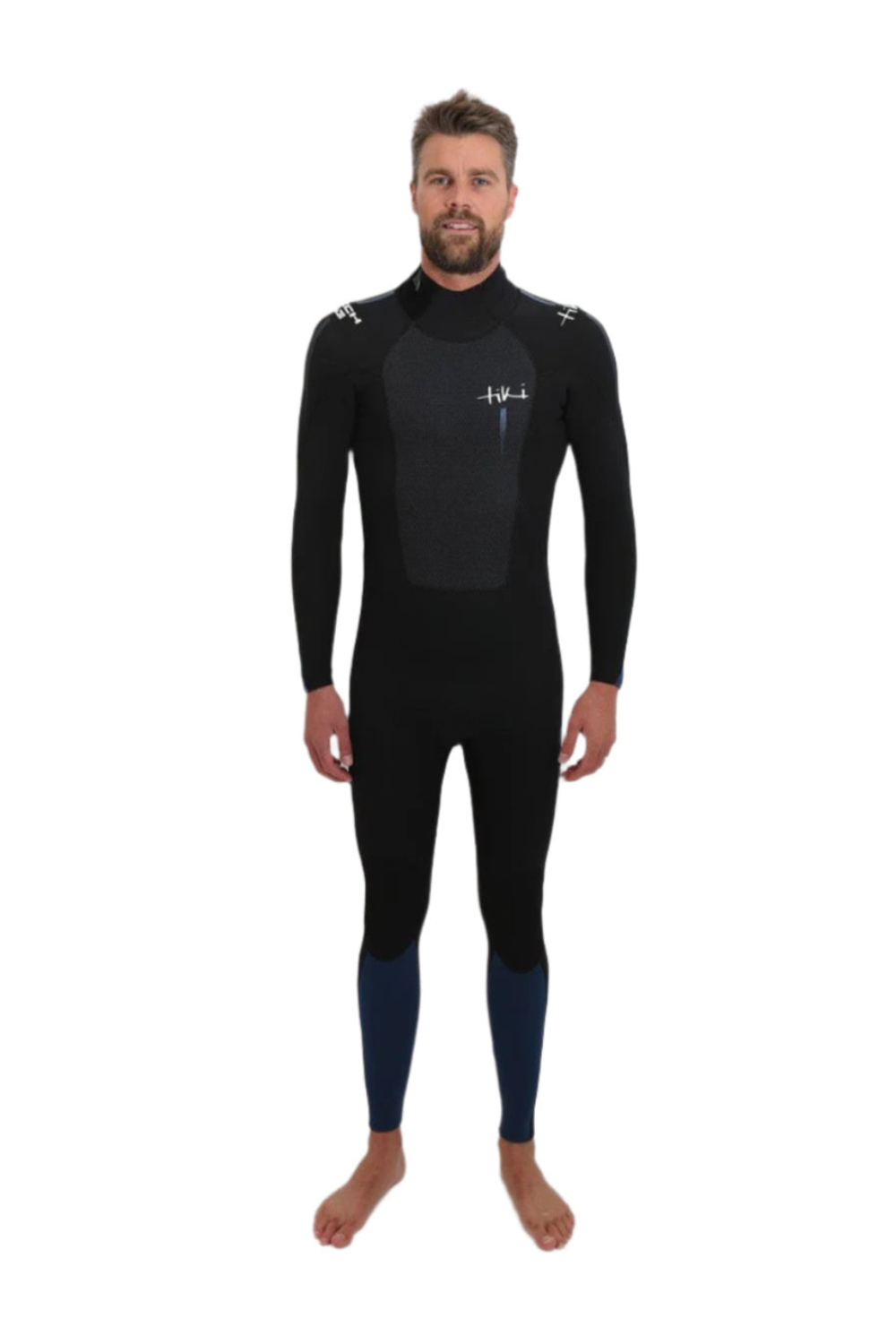 Tiki Mens Tech 4/3 GBS Wetsuit - Back Zip - Black/Blue