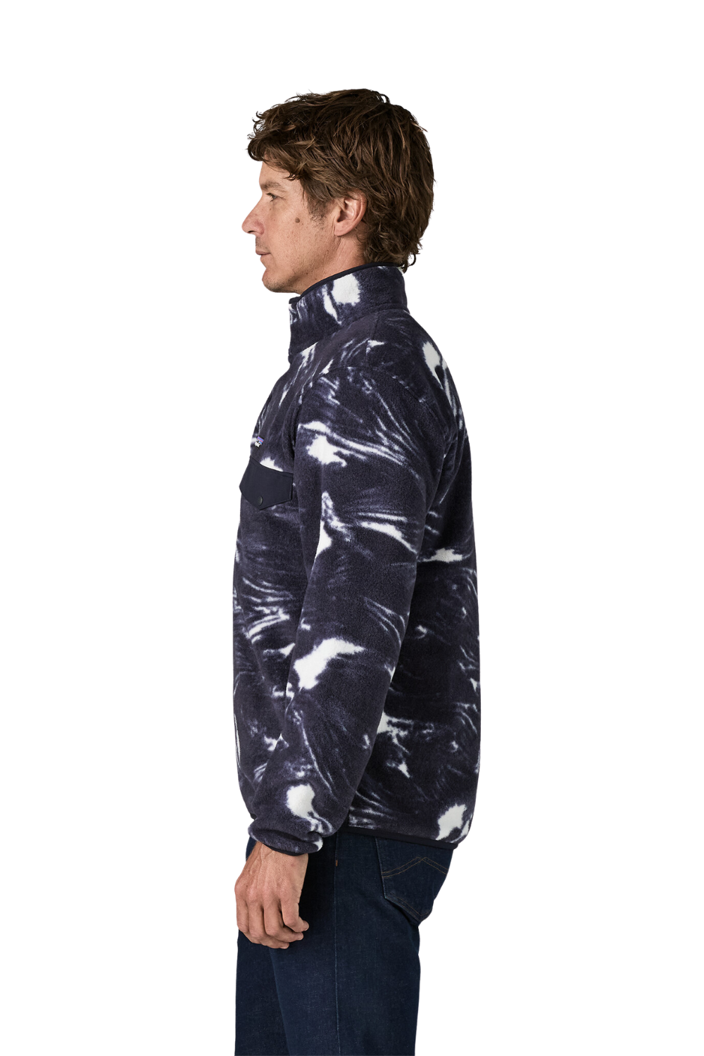 Patagonia Lightweight Synchilla Mens Snap-T Fleece Pullover Polar Breeze Sunken Blue