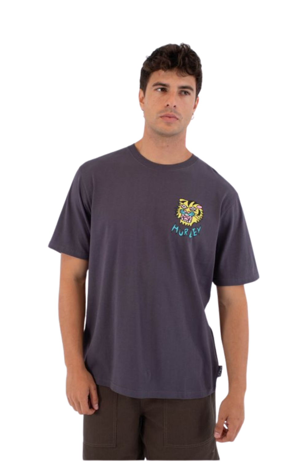 Hurley Etam Tiger Mens T-Shirt Dark Stone Grey
