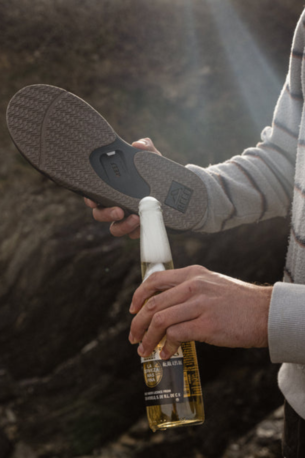 Reef Fanning Mens Flip Flops Black/Tan