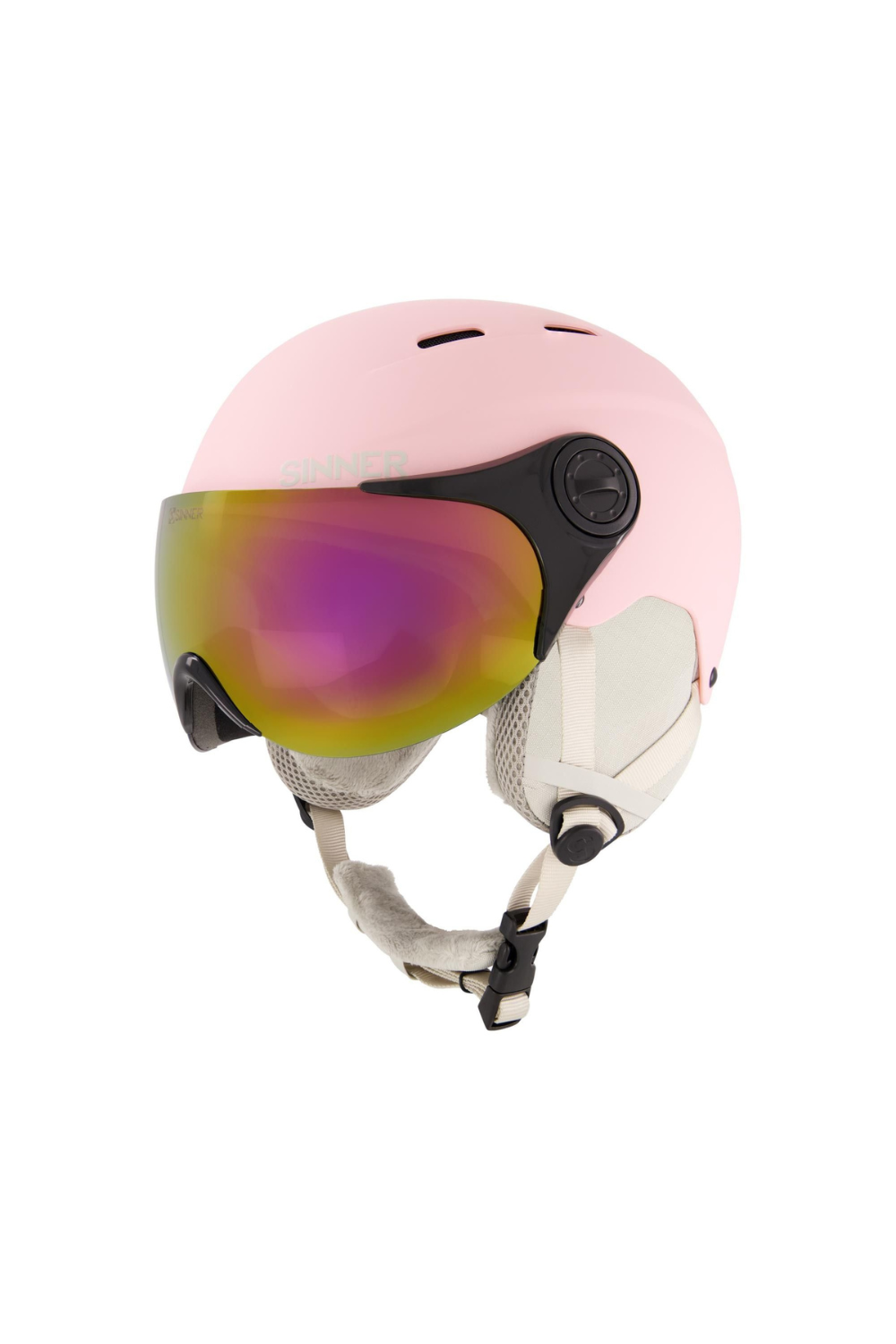 Sinner Typhoon Visor Snow Helmet Matte Pink