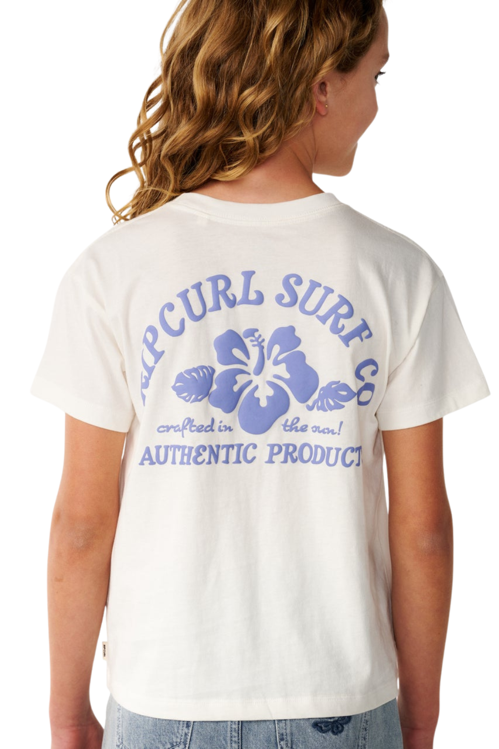 Rip Curl Surf Puff Girls Relaxed T-Shirt Bone/Blue