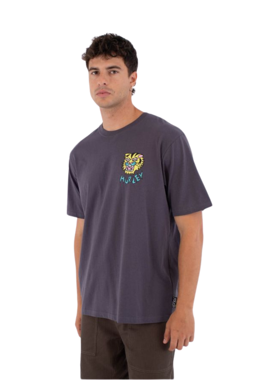 Hurley Etam Tiger Mens T-Shirt Dark Stone Grey