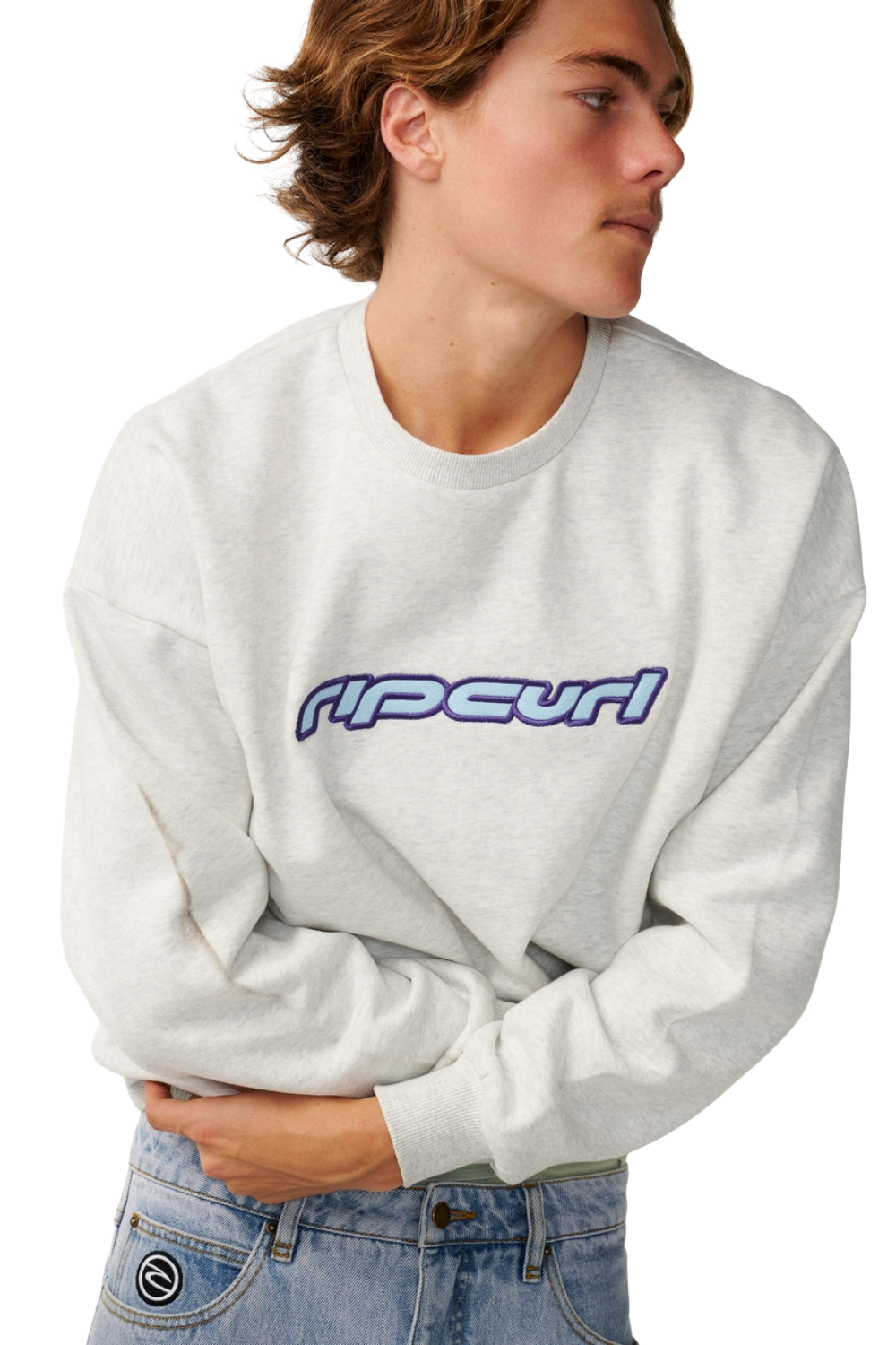 Rip Curl Archive Mens Crewneck Sweatshirt Grey Marle