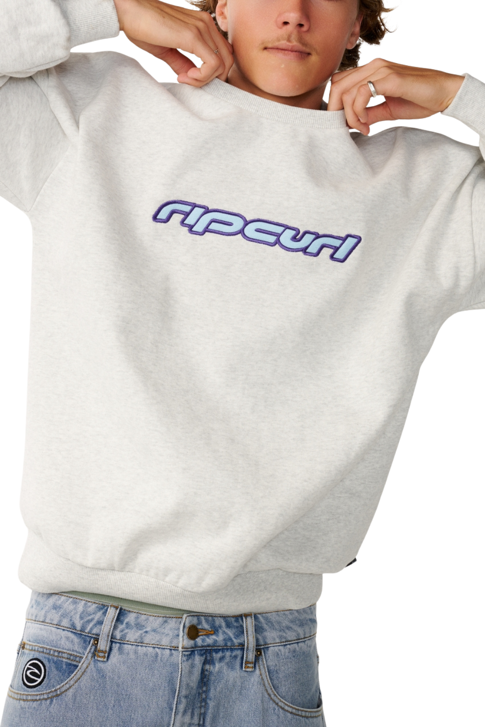 Rip Curl Archive Mens Crewneck Sweatshirt Grey Marle