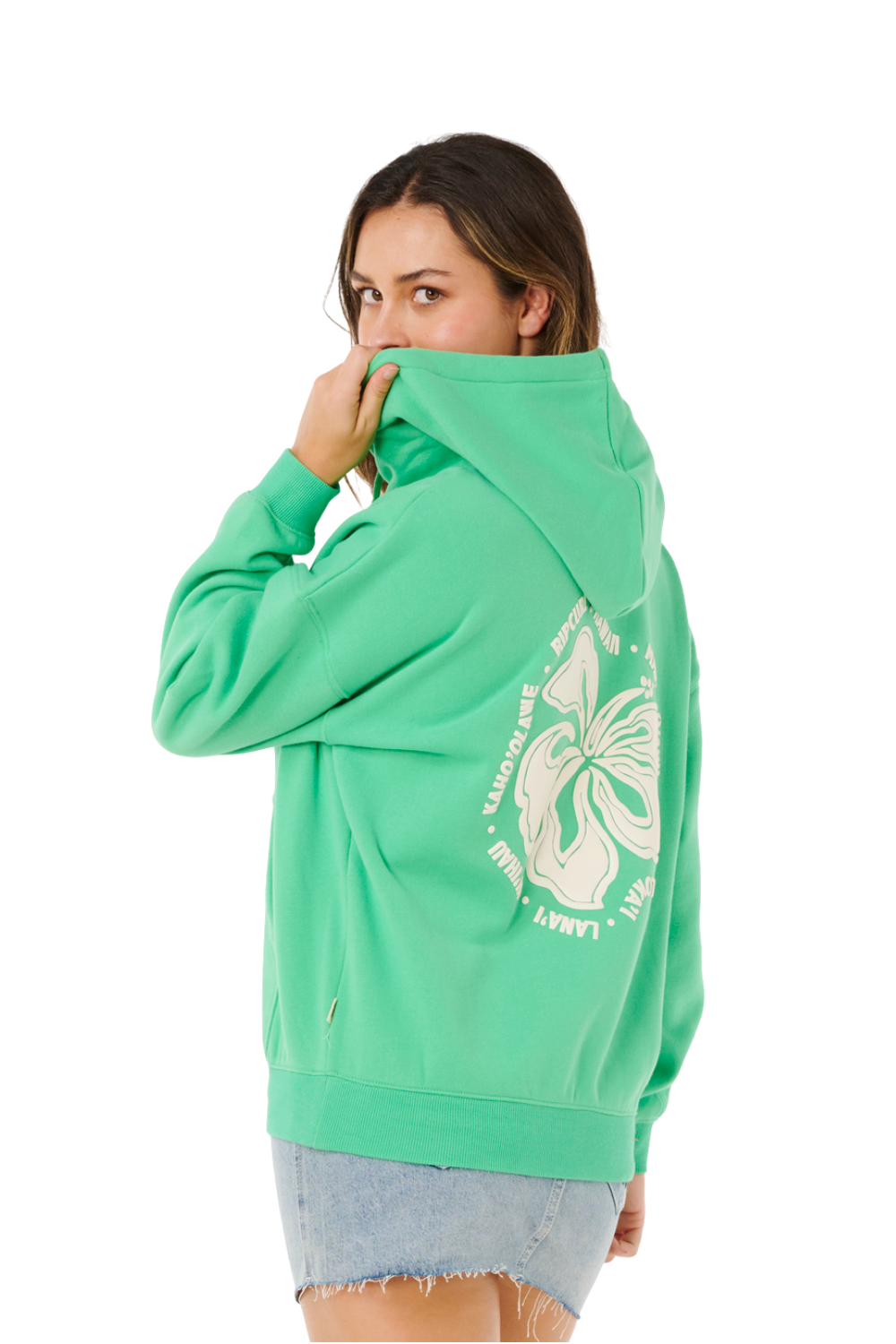 Rip Curl Surf Puff Heritage Womens Hoodie Green