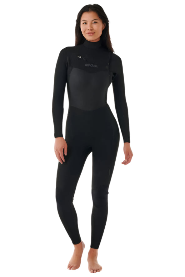 Rip Curl Womens Dawn Patrol 4/3 Chest Zip Wetsuit Black