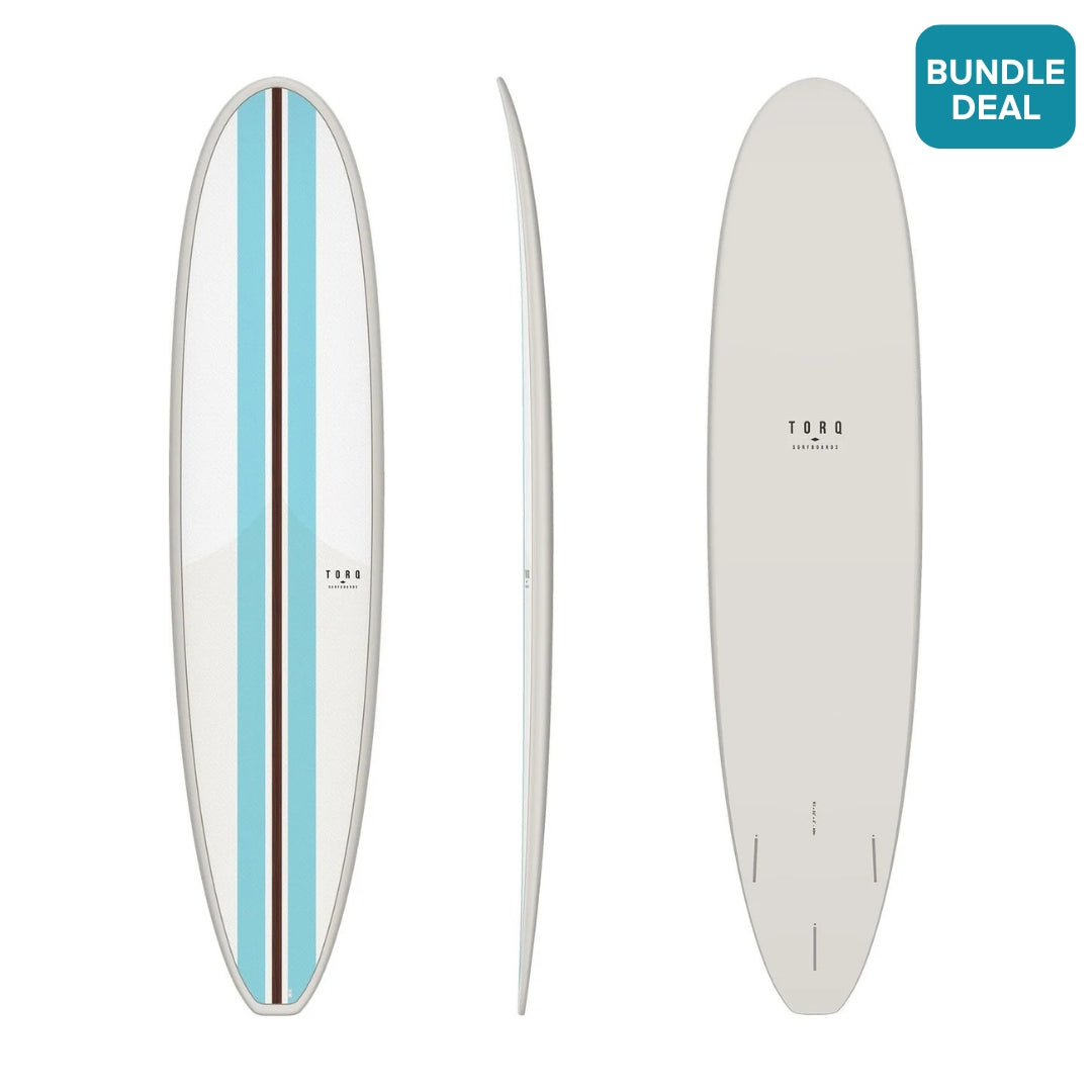 Torq TET Long Surfboard with Classic Lines Pattern