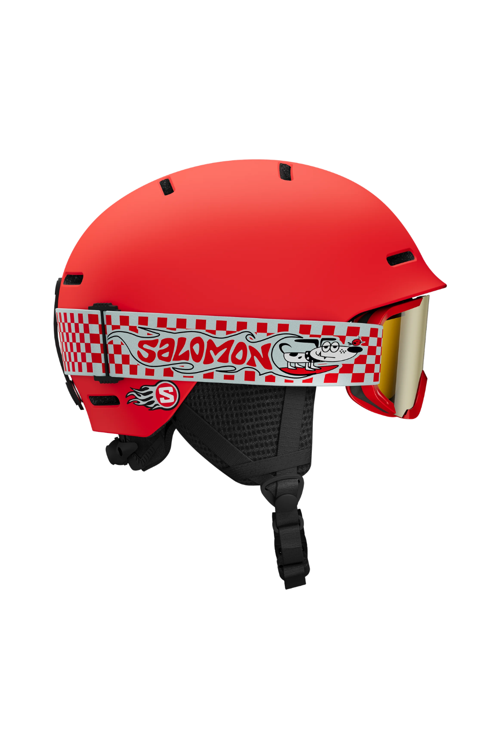 Salomon Player Combo Kids Ski/Snowboard Helmet Cherry Tomato