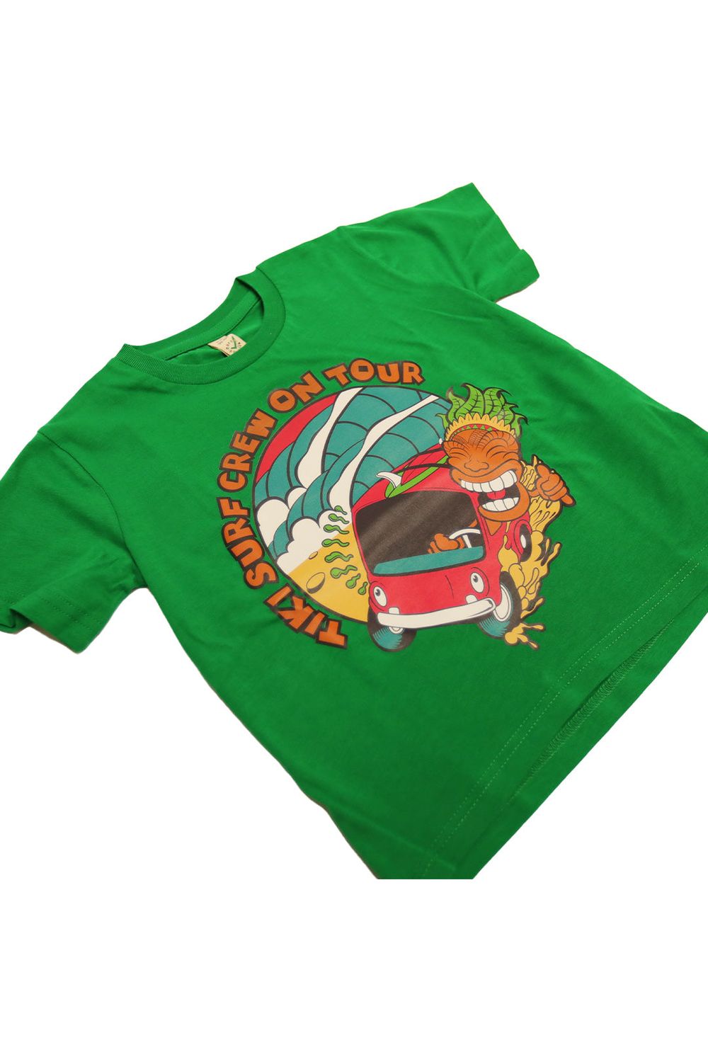 Tiki Crew On Tour Youth Short Sleeve T-Shirt Bottle Green