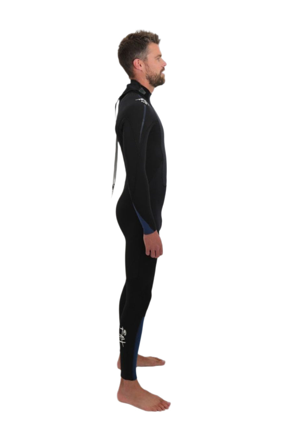 Tiki Mens Tech 4/3 GBS Wetsuit - Back Zip - Black/Blue