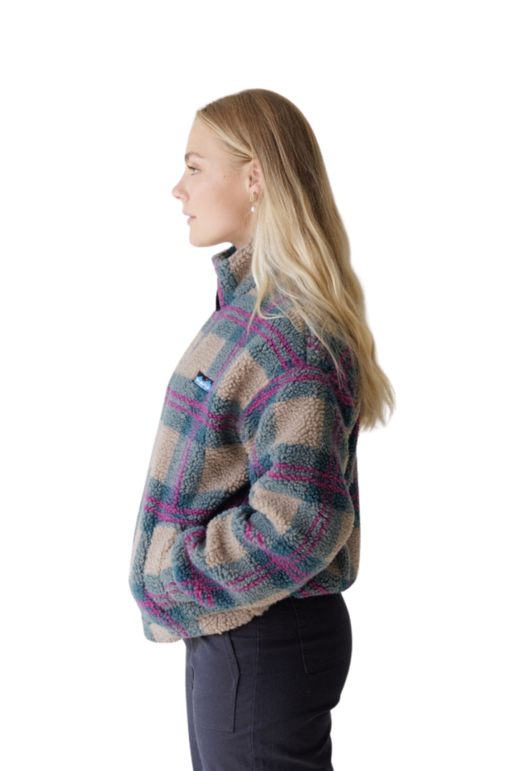 Kavu Loven Womens Sherpa Fleece Jacket Party Plaid