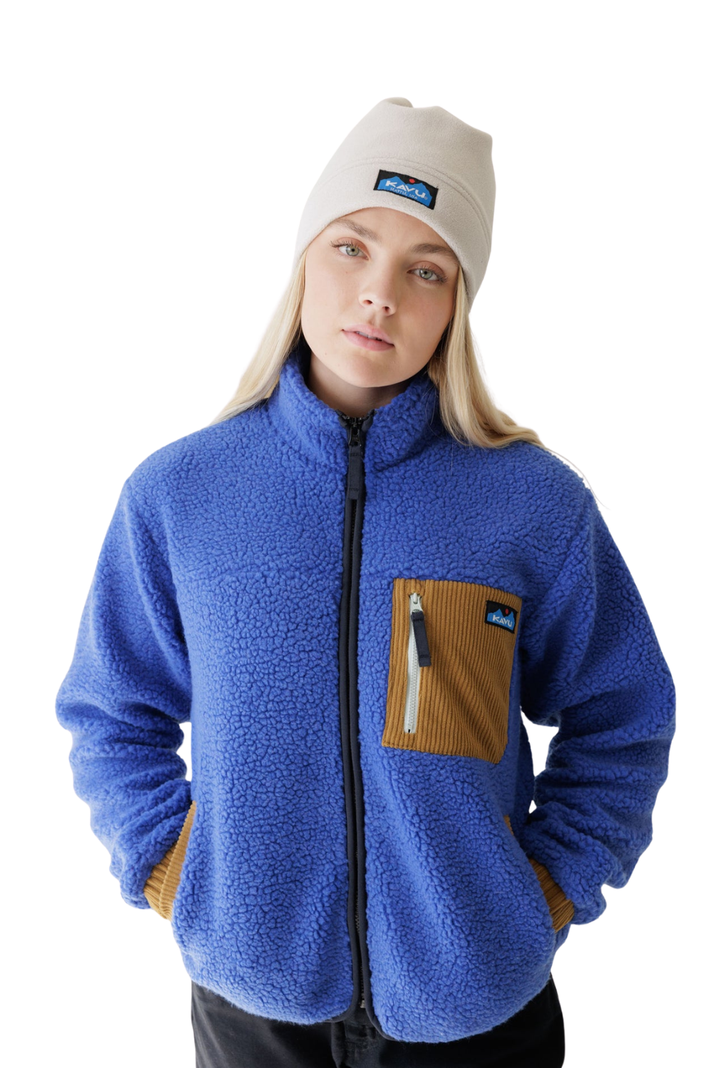 Kavu Willow Creek Womens Sherpa Fleece Jacket Admiral Blue