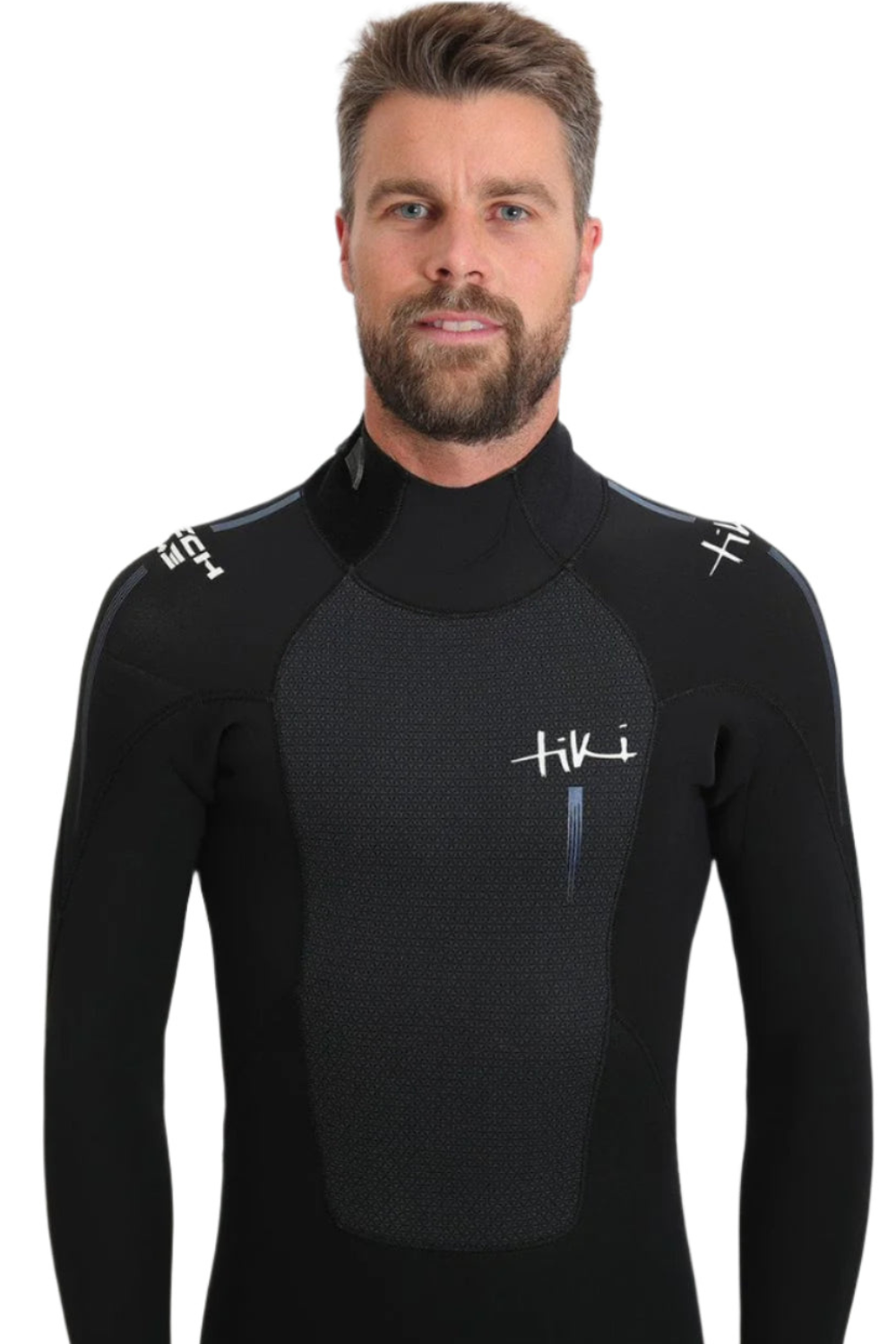 Tiki Mens Tech 4/3 GBS Wetsuit - Back Zip - Black/Blue