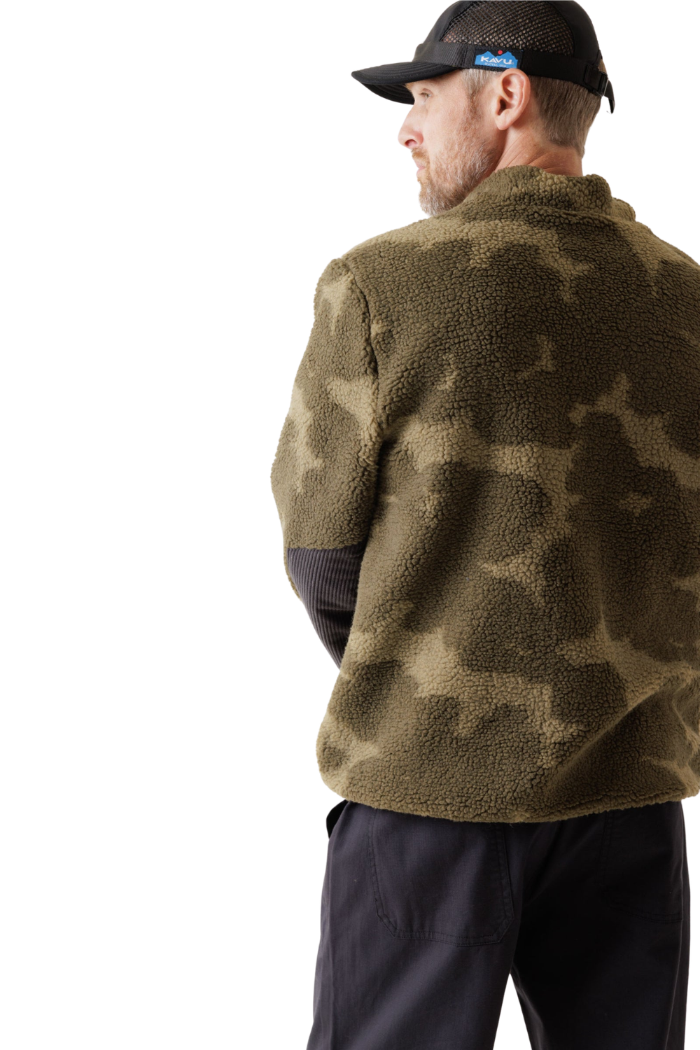 Kavu Wayside Mens Sherpa Fleece Jacket Camo Blur