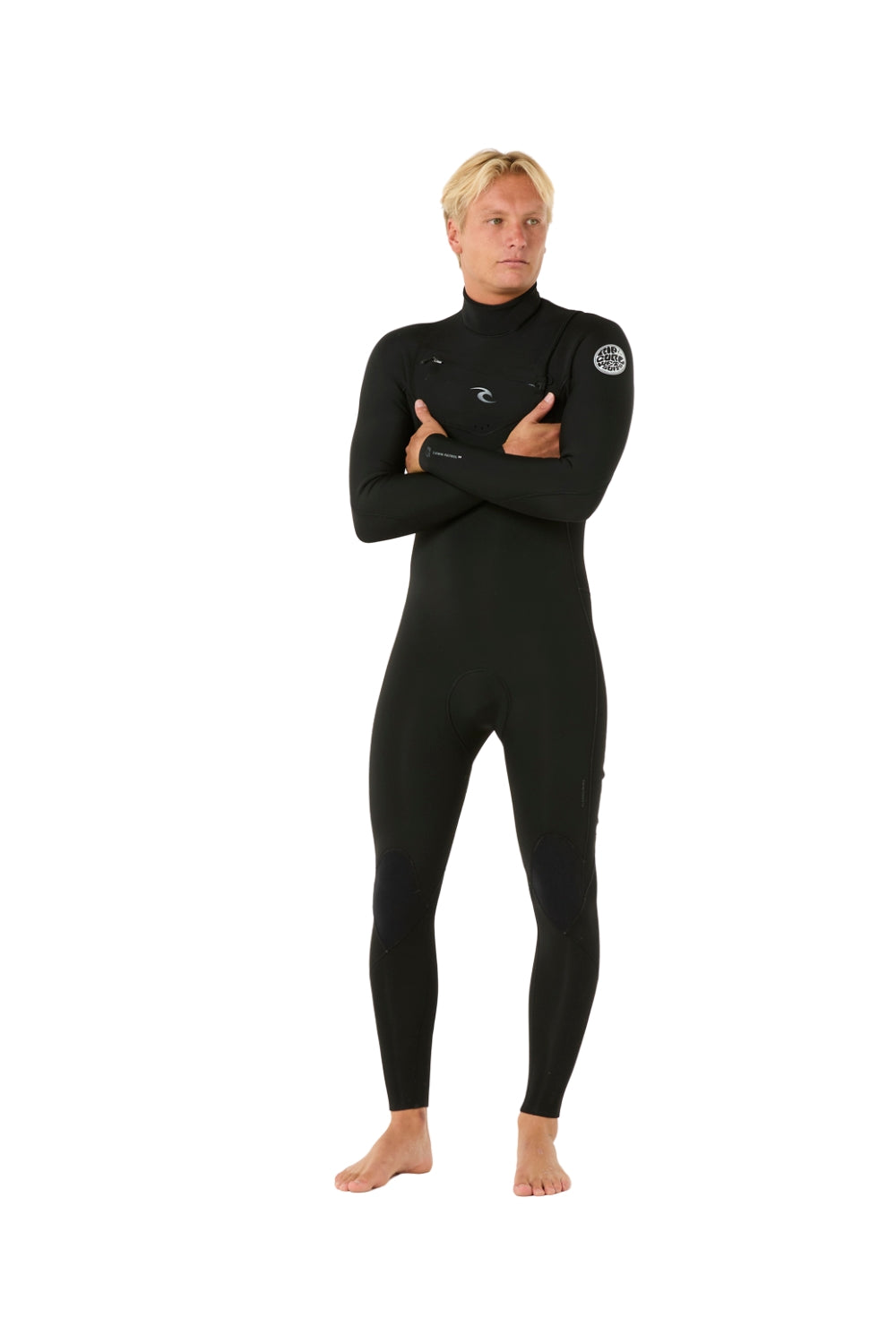 Rip Curl Mens Dawn Patrol 5/3mm Chest Zip Wetsuit Black