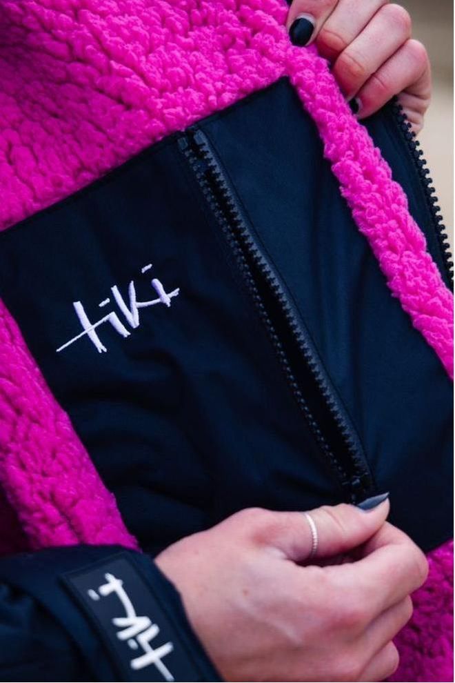 Tiki Tech Robe Black With Pink Lining