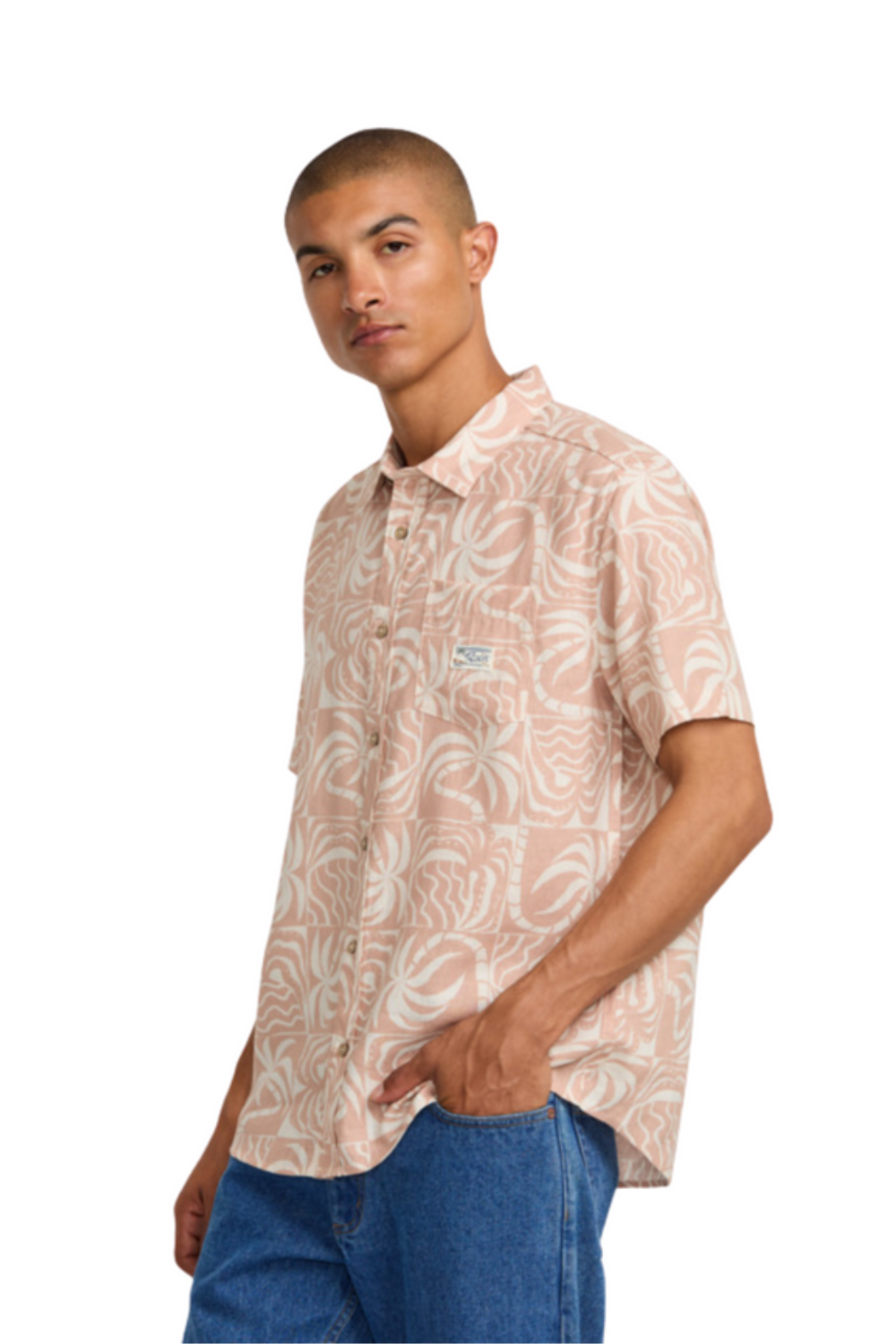 RVCA Exotica Short Sleeve Shirt Pale Mauve