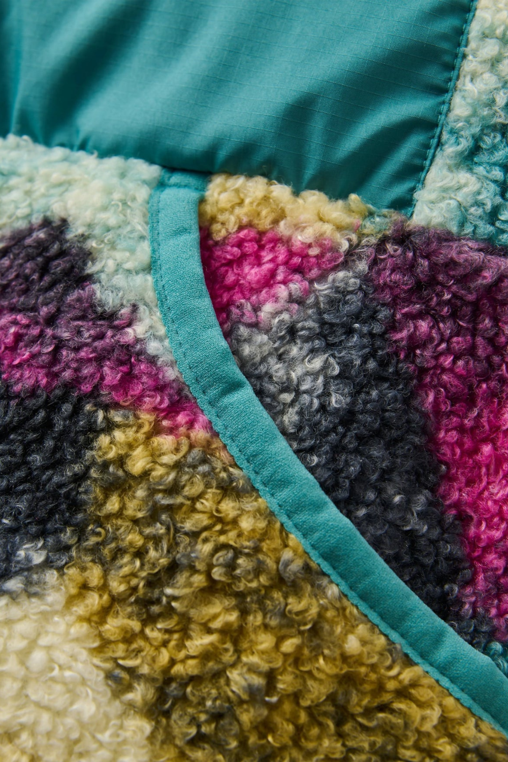 Passenger Ravi Womens Recycled Sherpa Fleece Mosaic Mountain Charcoal