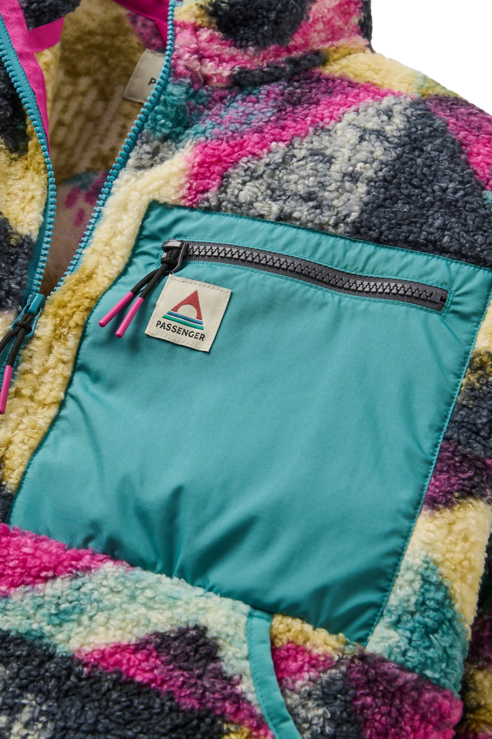 Passenger Ravi Womens Recycled Sherpa Fleece Mosaic Mountain Charcoal