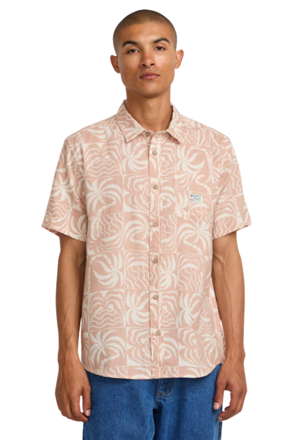RVCA Exotica Short Sleeve Shirt Pale Mauve