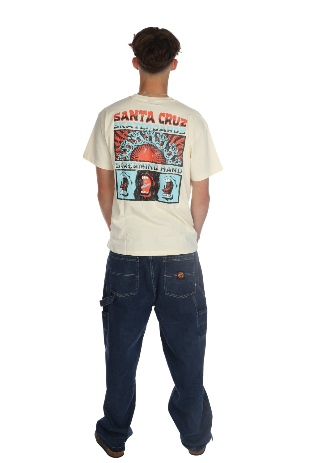 Santa Cruz Mens Carpenter Big Pants Dark Denim White