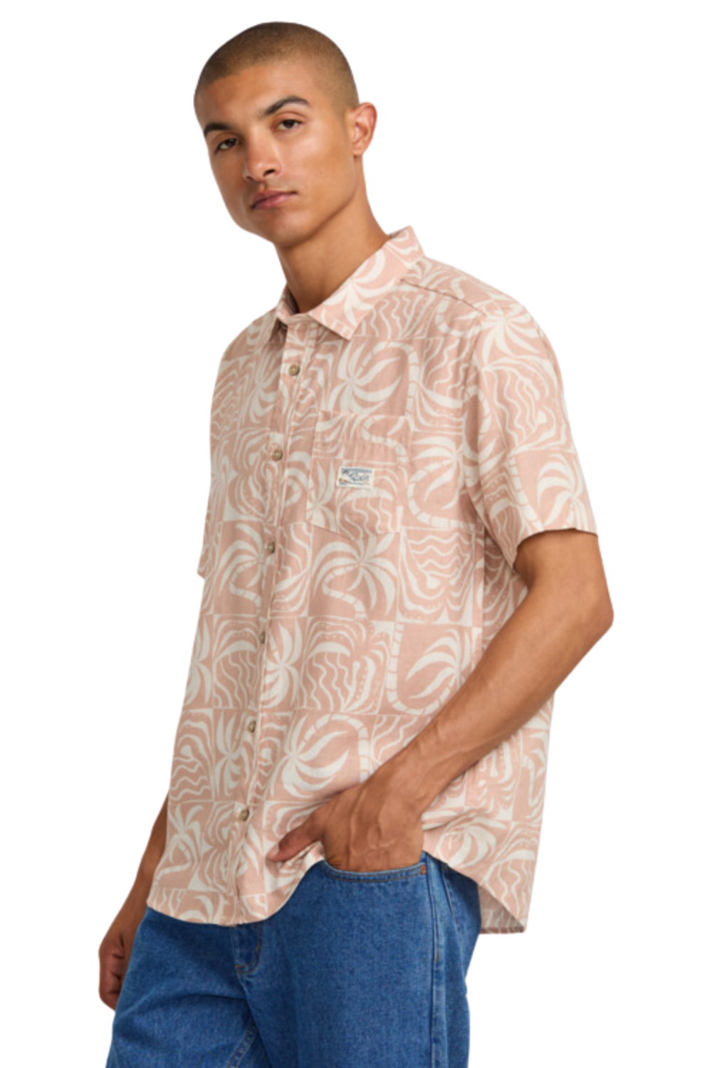 RVCA Exotica Short Sleeve Shirt Pale Mauve