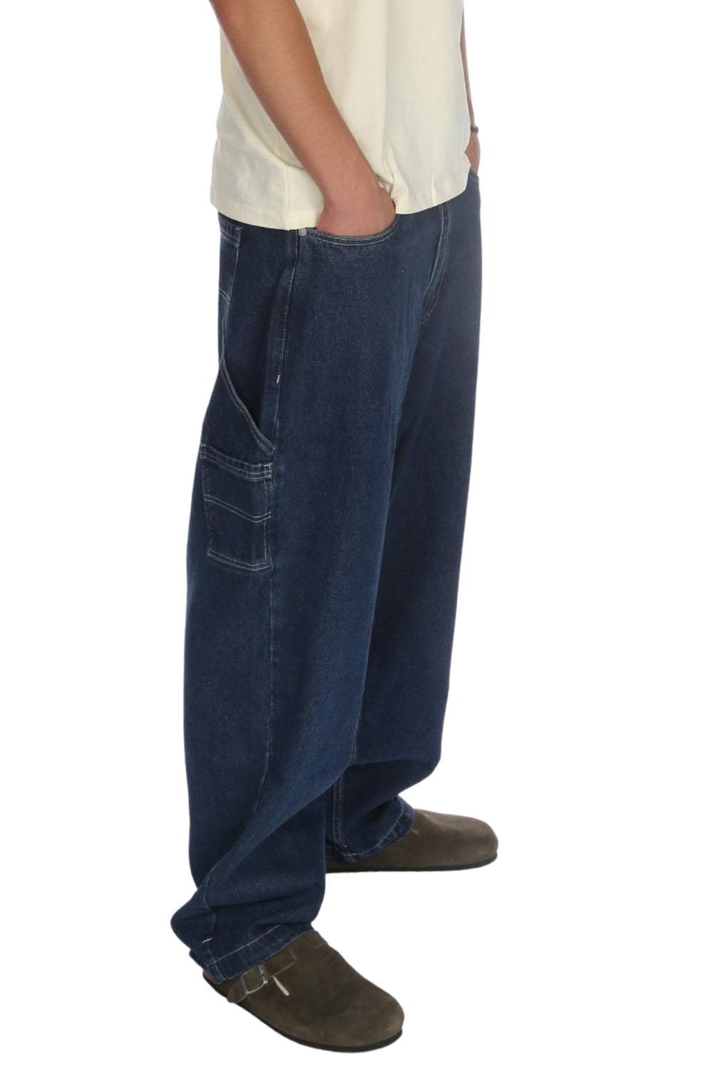 Santa Cruz Mens Carpenter Big Pants Dark Denim White