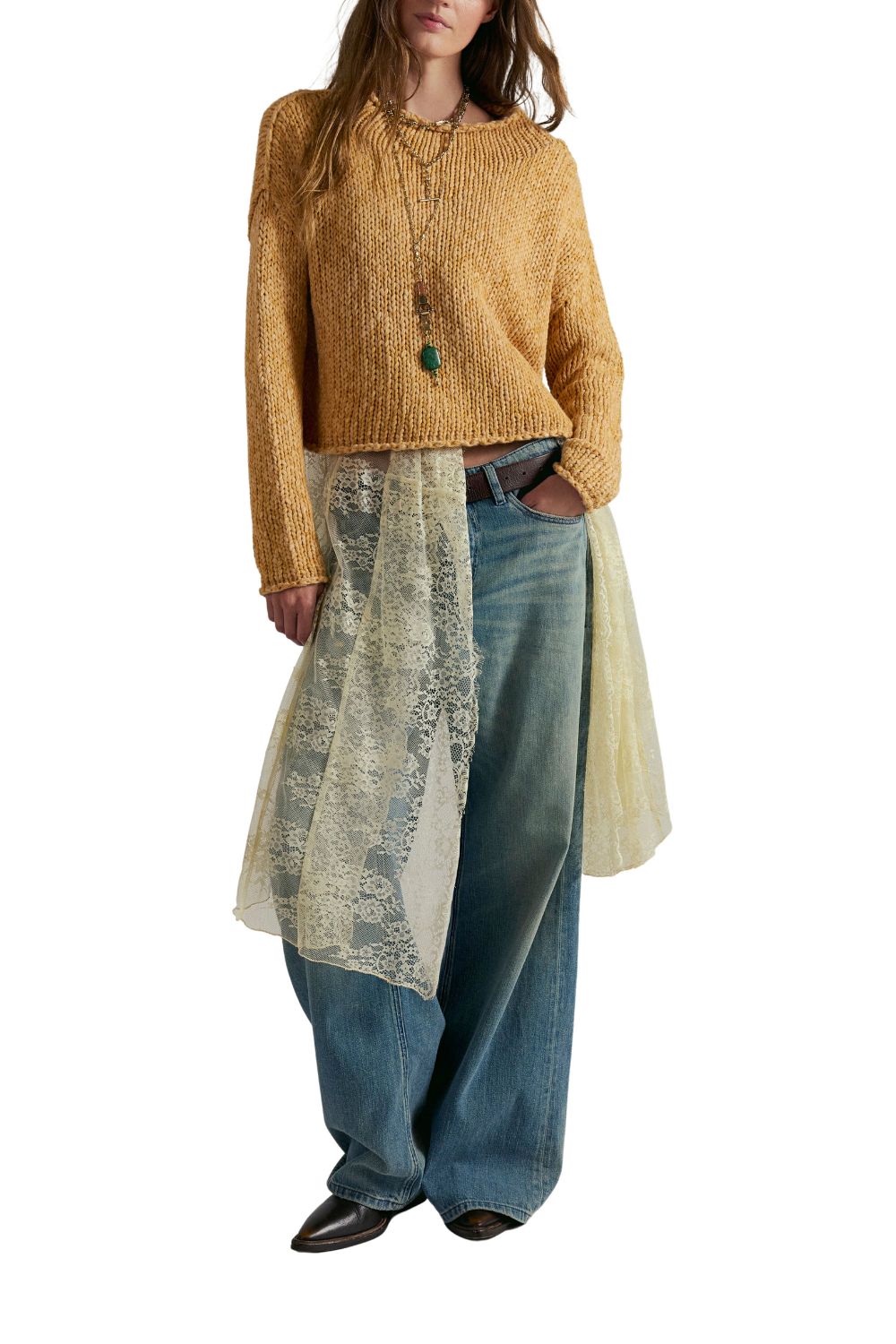 Free People Opal Womens Sweater Sweet Potato