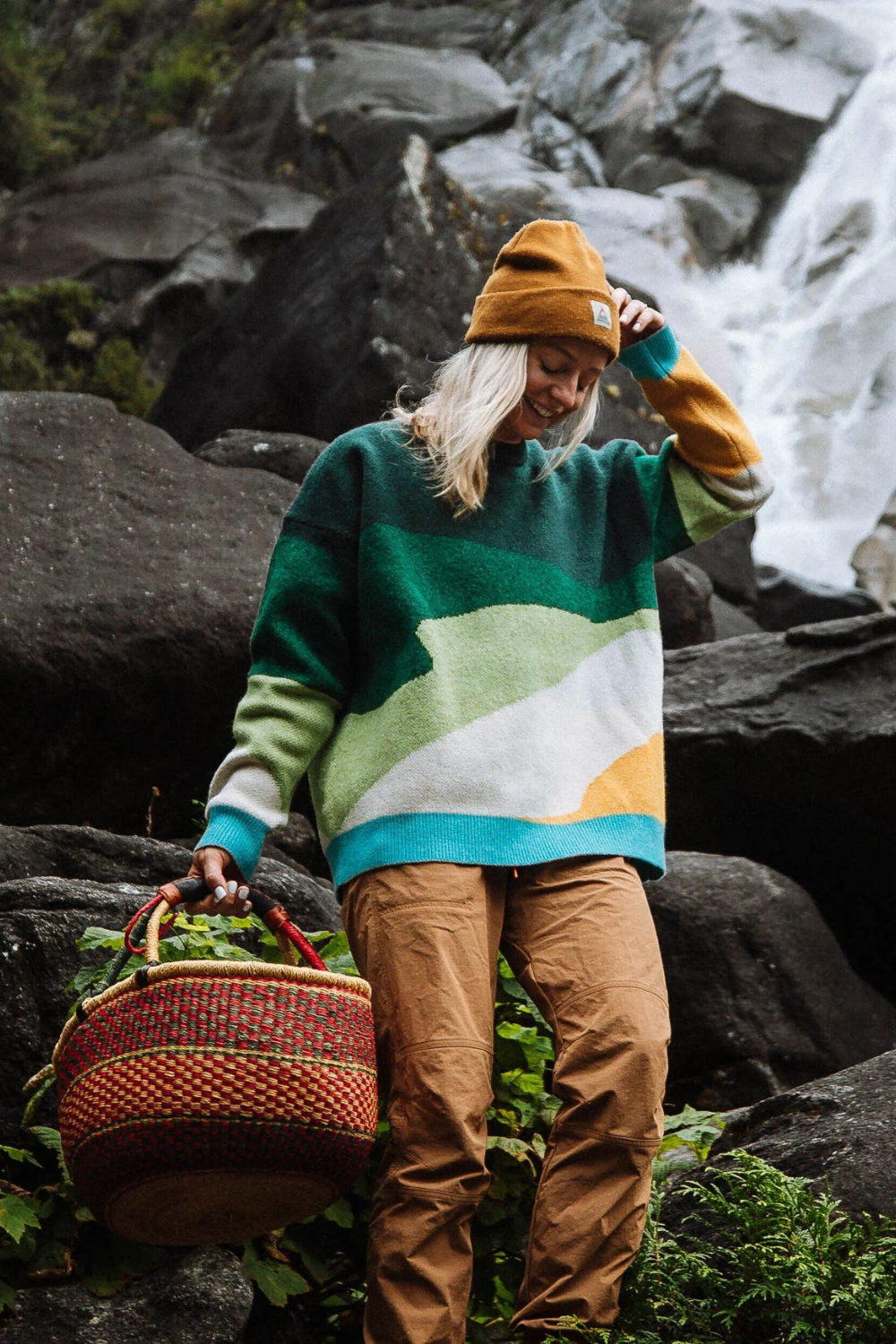 Passenger Scenic Womens Recycled Knitted Jumper Scenic Dark Fern