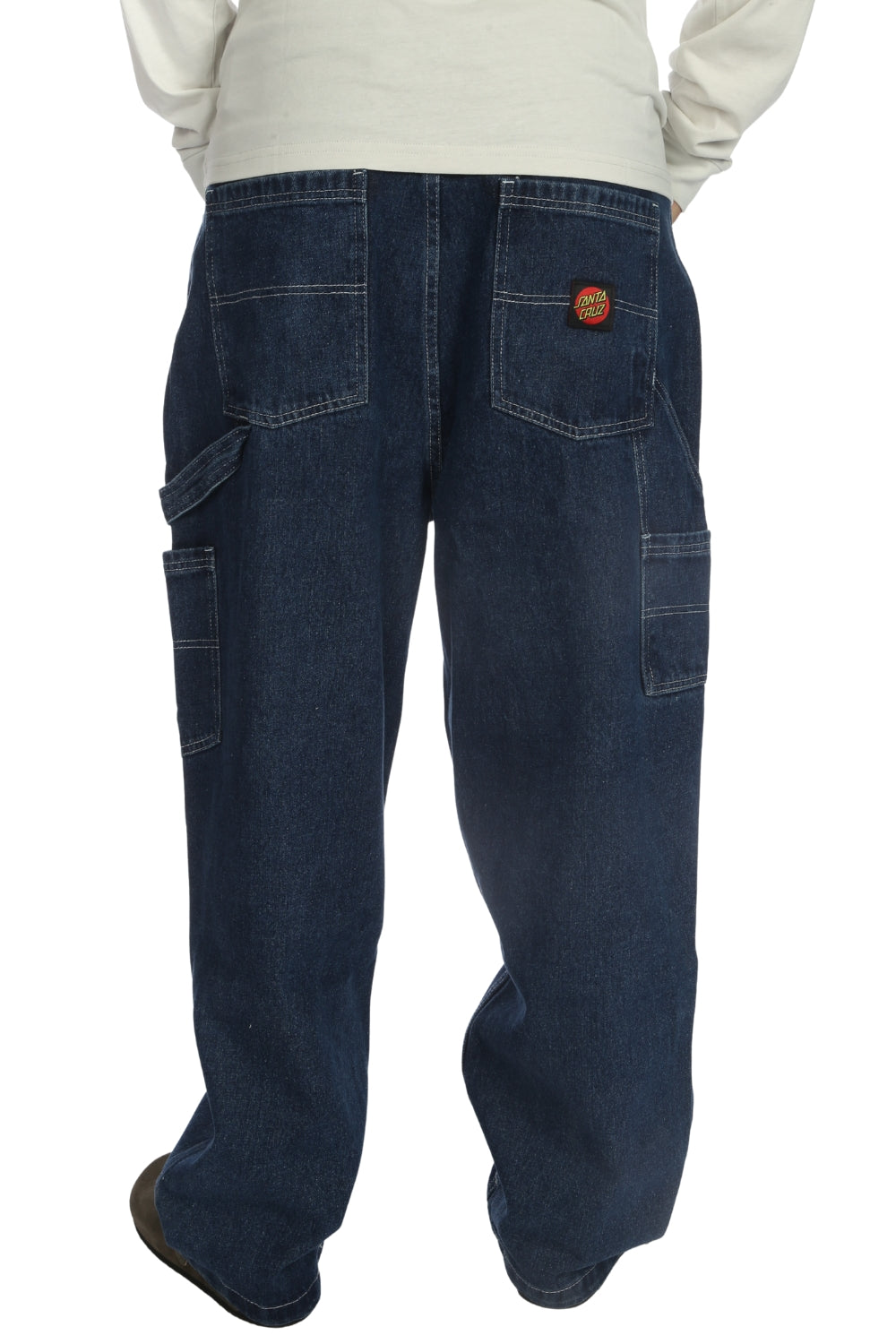 Santa Cruz Mens Carpenter Big Pants Dark Denim White