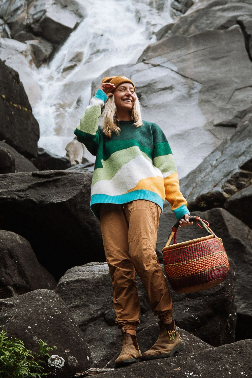 Passenger Scenic Womens Recycled Knitted Jumper Scenic Dark Fern