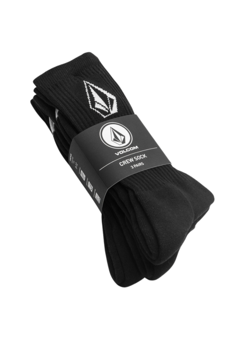 Volcom Full Stone Socks 3 Pack Black